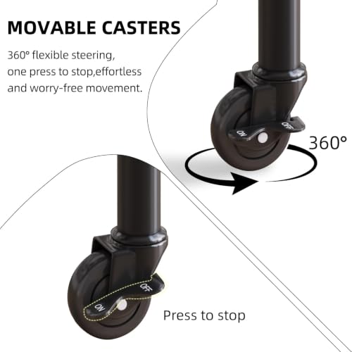 Rolling Plant Stand, 2 Tier Plant Caddy with Wheels 1 Pack Black - color: 1 pack black
