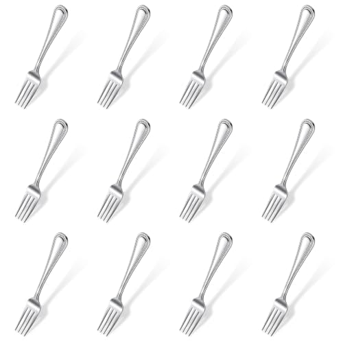 Winco 12-Piece Dots Dinner Fork Set, 18-0 Stainless Steel,Silver