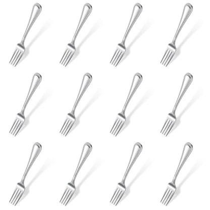 Winco 12-Piece Dots Dinner Fork Set, 18-0 Stainless Steel,Silver