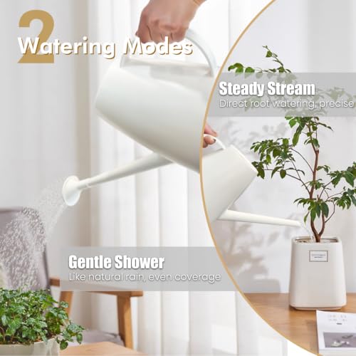 60 oz Watering Can, Watering Can Indoor Plants, Long Spout Small Water can - color: White