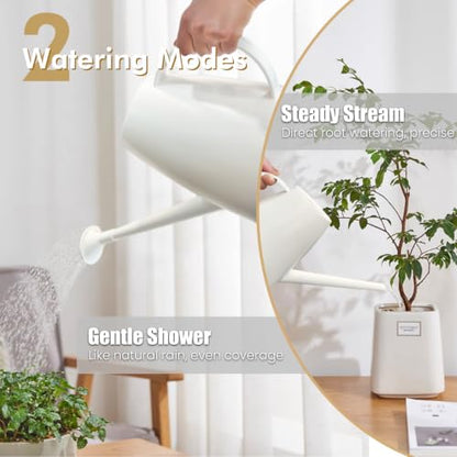 60 oz Watering Can, Watering Can Indoor Plants, Long Spout Small Water can - color: White