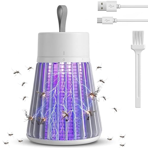 Electric Bug Zapper Indoor Outdoor, High Voltage Mosquito Killer, Powerful Fly Zapper with 365nm UV Light, Quiet Insect Trap for Bedroom, Kitchen, Living Room,Garden, BBQ,Portable Cordless Bug Zapper