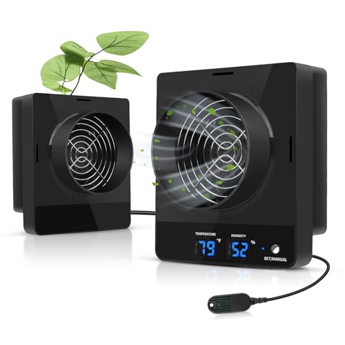 4-Inch Grow Tent Inline Duct Fan, Smart Temperature & Humidity Control, Automatic Ventilation System, for Grow Tents, Mushroom Rooms, Greenhouses (2-Pack)