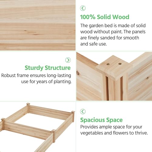Yaheetech Wooden Raised Garden Bed Outdoor Planter Box, Wood - color: Natural Wood, size: 8ft x 4ft