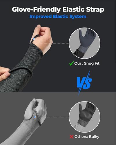 toolant ANSI A9 Cut Resistant Arm Sleeves, Arm Guards for High Risk Work - size: 4 Pair
