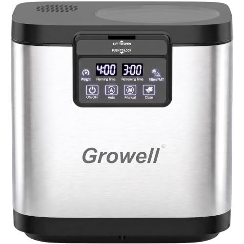 Growell 4L Electric Composter for Kitchen, Countertop, Indoor Compost Bin - color: Silver – Black Lid