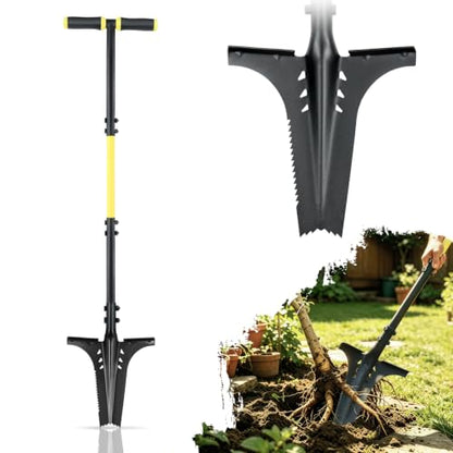 Jardineer Thickened Root Shovel, 45 Inch Serrated Digging Spade