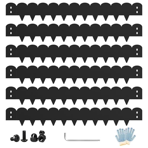 Black Steel Landscape Edging 20FT Kit – Metal Garden Edging with Scalloped Design, 6 Inch Galvanized Lawn Edging for Flower Bed Borders, Pathway Edging & Garden Border - color: Black-Wavy Top, size: Pack of 6 ( 40 x 6 Inch )
