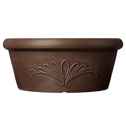 Arcadia Garden Products PSW TA20C Plastic/Stone/Wood Composite Bulb Pan – No Drainage Hole (Drillable), 8"x3", Chocolate - color: Chocolate, size: 8"x3"