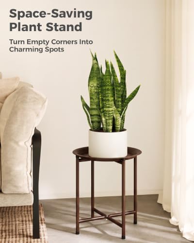 Bamworld Metal Plant Stand 15 (Brown) - color: Brown