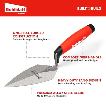 Goldblatt One-Piece Masonry Trowel Set 2PC, Pointing & Gauging, 6x2-3/4 - style: One-Piece Forged Masonry Trowel Set