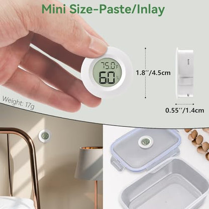 Atogou 3-Pack Mini Hygrometer & Thermometer, Indoor Digital Humidity Meter - color: White 3-pack