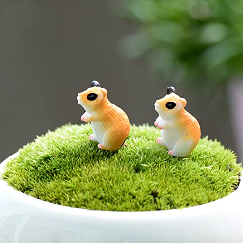 10PCS Hamster Micro Landscape Ornaments, Miniature Figurines Fairy Garden Accessories, Garden DIY Kit - color: Hamster
