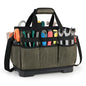 Marscamd Waxed Canvas Tool Bag with Hard Bottom and 8 Pockets - color: Dark Green
