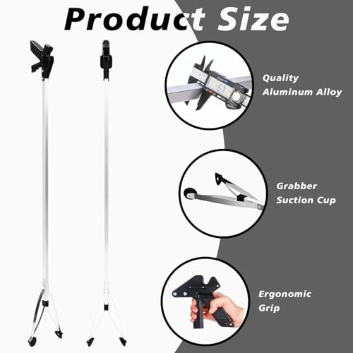 Sabary 10 Pack Suction Cup Trash Picker Grabber Tool,Black,43 Inch - color: Black, size: 43 Inch