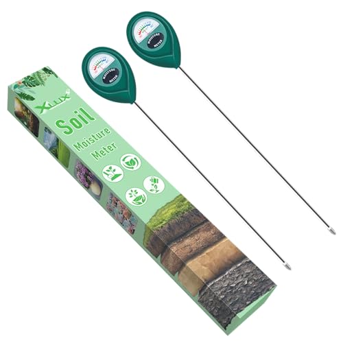 XLUX 2 Pack Long Probe Plant Soil Moisture Meter, Battery-Free