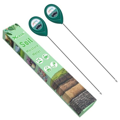 XLUX 2 Pack Long Probe Plant Soil Moisture Meter, Battery-Free
