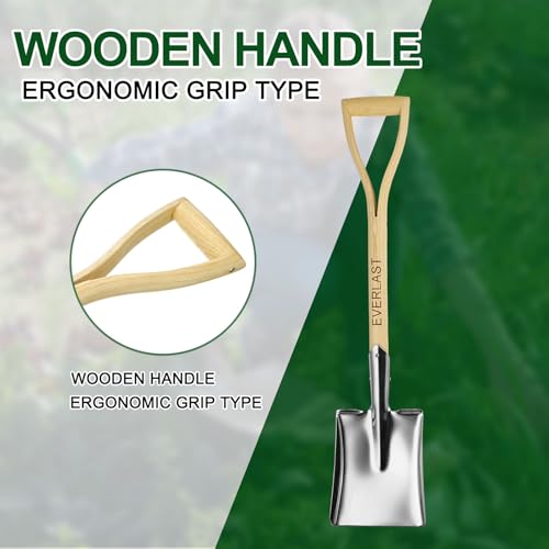 HARFINGTON Digging Shovel 32.3"x 6.9" Stainless Steel w/Wooden Handle