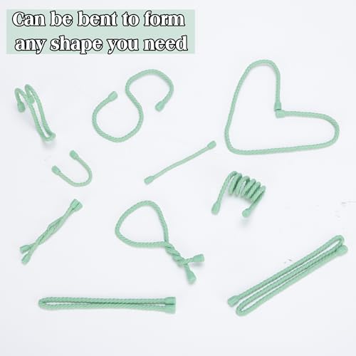 8PCS 18 Inch Silicone Cable Ties, Reusable Bendable Rubber Twist Ties - color: Mint Green, size: 18in(8pcs)