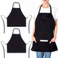 Jubatus 2 Pack 3 Pockets Adjustable Bib Apron Chef Kitchen Cooking Aprons for Women Men, Black - color: Black
