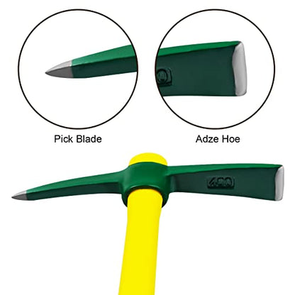 15inch Forged Adze Pick, Weeding Mattock Hoe, Pick Axe,1.4LB