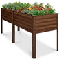 Best Choice Products 72x24x30in Non Toxic Galvanized Raised Garden Bed, Metal Elevated Planter Box, Vegetable Garden, 100% Non Toxic Materials - Dark Brown Wood Grain - color: Dark Brown Wood Grain, size: 72x24x30in