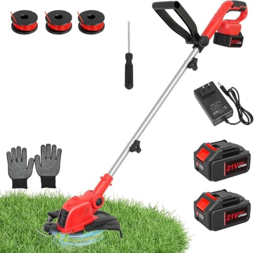 12" Cordless String Trimmer, Electric Weed Wacker & Edger