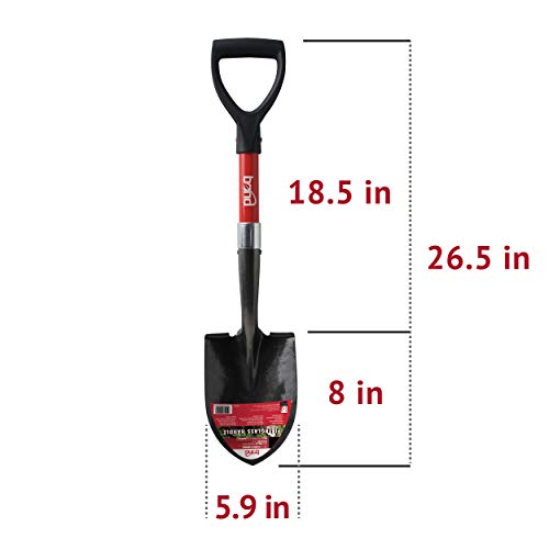 Bond Manufacturing LH015AM Mini D-Handle Shovel (12-Pack), Black - size: 12-PACK, style: ROUND POINT