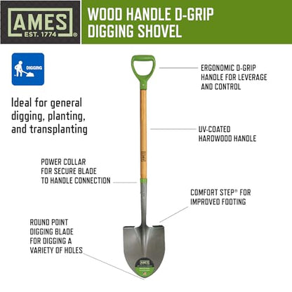 AMES 3-pc. Small Spaces Gardening Kit with Border Spade, Digging Fork, and Round Point Shovel