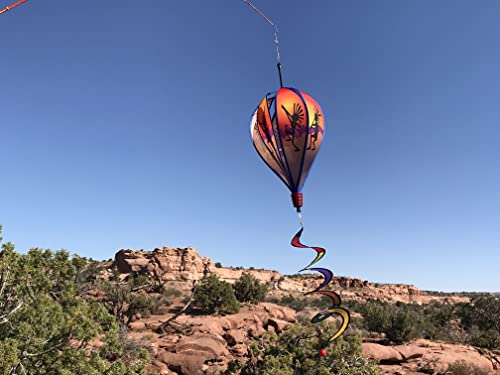 In the Breeze Kokopelli 6-Panel Kinetic Hot Air Balloon Wind Spinner,11" W x 17" H, 26" Tail,1049 - color: Kokopelli