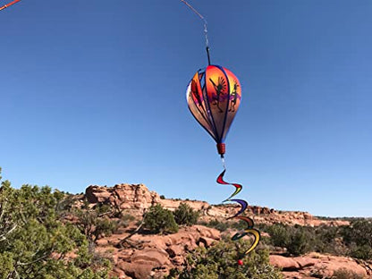 In the Breeze Kokopelli 6-Panel Kinetic Hot Air Balloon Wind Spinner,11" W x 17" H, 26" Tail,1049 - color: Kokopelli