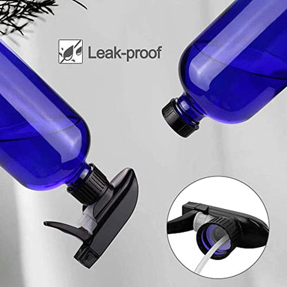 Glass Spray Bottles for Cleaning - 16 oz Refillable Spray Bottles for Hair - color: Blue
