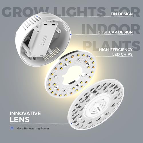 Barrina OG09 Puck Grow Light, 18W(2 x 9W), 660nm Red LEDs, Timer, 2 Packs - color: GrowForce Spectrum-White Cover, size: 2 Packs with Timer