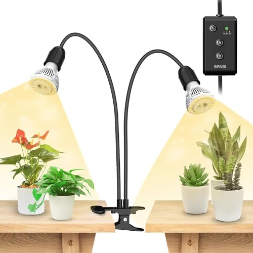 SANSI LED Grow Lights for Indoor Plants, Lifetime Free Bulb Replacement - size: 2 Head 1 Pack