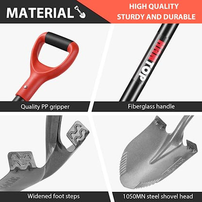 Sharp Sawtooth Blade Round Garden Shovel Spade for Digging - style: Contemporary