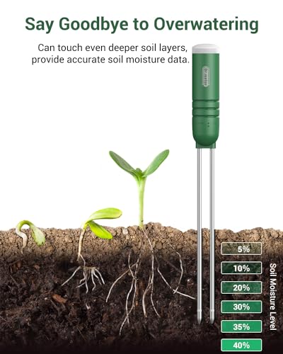 Dr.Meter Temperature/Light/Time/Soil 4-in-1 Soil Moisture Meter