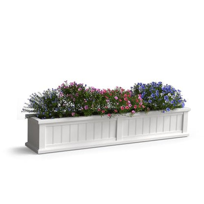 Mayne Cape Cod 60in Self-Watering Rectangular Window Box Planter, White - color: White