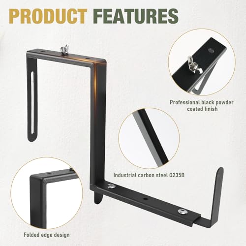 Window Box Bracket,Adjustable Planter Box Brackets,Black,2Pack - color: Black, size: 2 Pieces