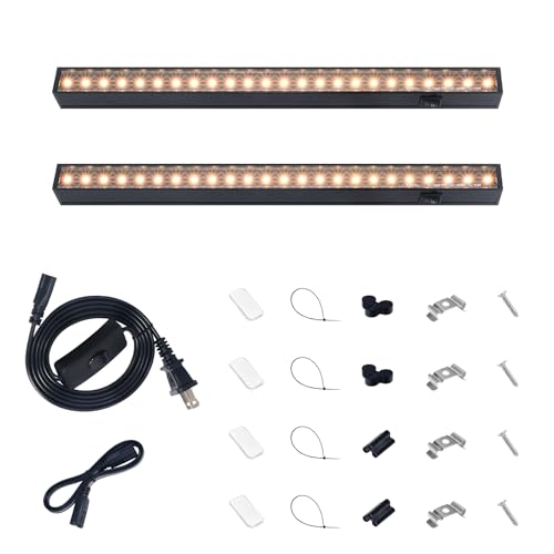 Barrina T5 Grow Lights, 1FT 10W (2 X 5W), Full Spectrum, Yellow, 2 Packs - color: Yellow, size: 1FT-Black Cover-2P