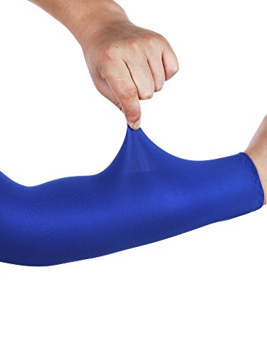 Mudder 9 Pairs UV Protection Arm Sleeves Cooling Ice Silk Sun Sleeves - color: Blue