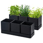 D'vine Dev 2-Pack Plastic Herb Garden Planter Set, Black, 76-V-B-2 - color: Black, size: 24"