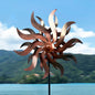 Willow Leaf 360° Metal Wind Spinners Outdoor, 53" H - color: Copper 53*12 Inch