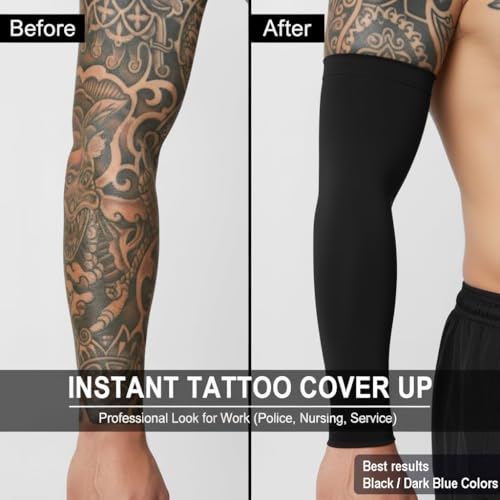 Cooling Arm Sleeves for Men & Women, UPF 50+ UV Protection - color: Black-palm
