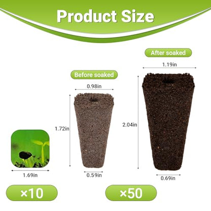 50 Pack Square Seed Starter Pods for Indoor Hydroponics Growing System, 50pcs Squared Grow Sponges with 10 Square Pods Labels, Supplies Replacement Compatible with IDOO, QYO, LYKO - size: 50 Pack Square Sponges