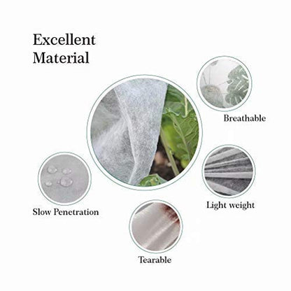 Agfabric Plant Cover H72 xDia72 0.9oz Freeze Cloths for Plants Plant Frost Protection Covers Drawstring Bags,White - size: 0.95oz-H72"xDia72"