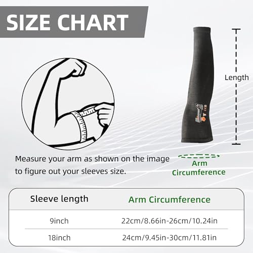 Schwer AIR-SKIN ANSI A5 Cut Resistant Arm Sleeves for Gardening, S912, 18in - size: 18 IN
