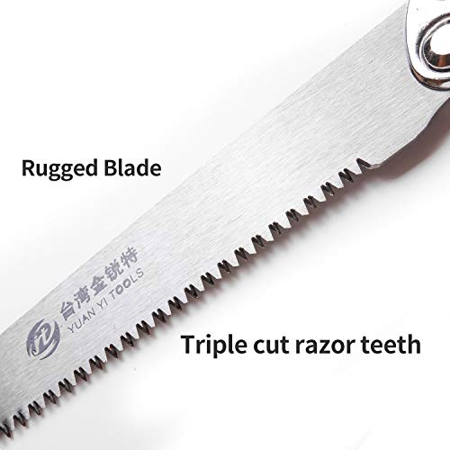 Folding Pruning Saw, 14.2 Inch Hand Saw with Straight Blade