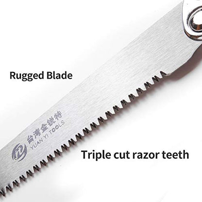 Folding Pruning Saw, 14.2 Inch Hand Saw with Straight Blade