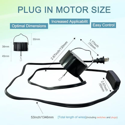 Wind Spinner Plug in Motor, Electric Powered Rotating Motor - color: Black Plug in