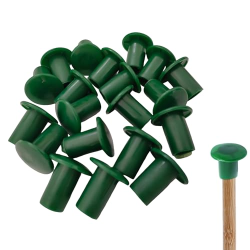 50 Pack Green Garden Cane Rebar Caps Fit for 0.32-0.47" Dia Plant Stakes